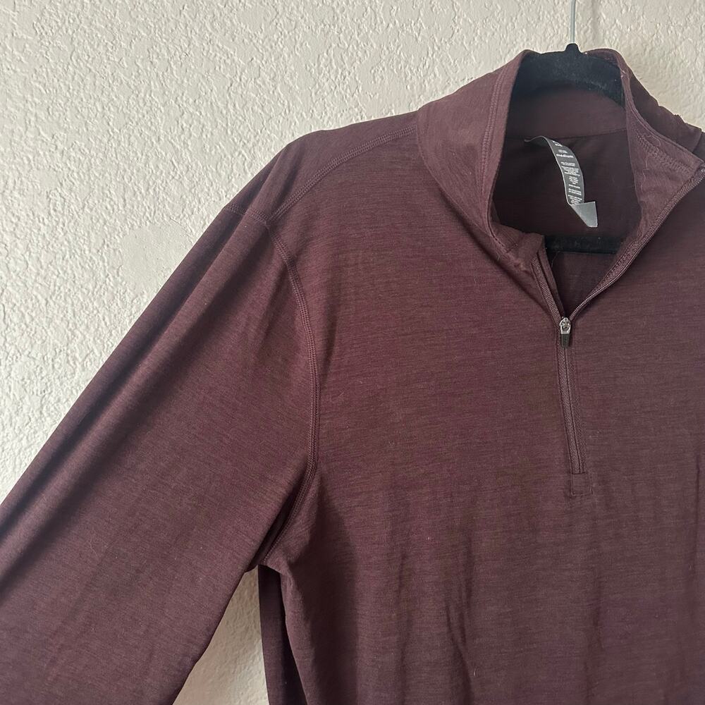 Vuori Men's Ease Performance Half Zip Mahogany Heather Size Medium - Picture 3 of 7